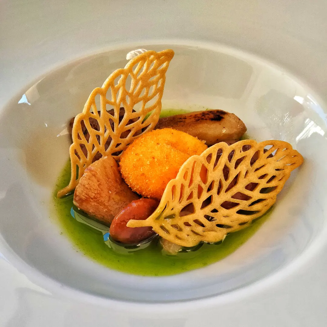 Tuscan dish plated for a villa dinner